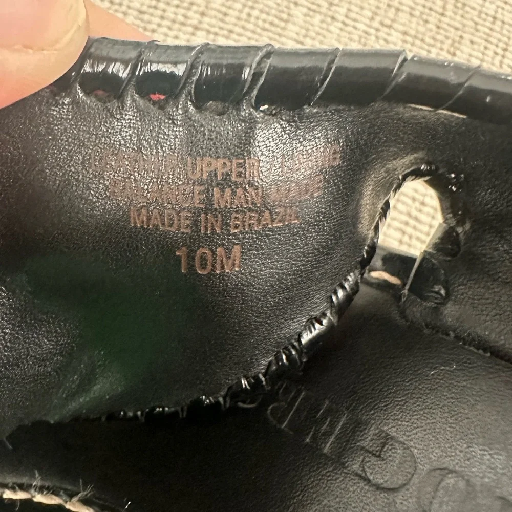 Jack Rogers Marbella Platform Wedge Size 10M Black Leather Fairygoth Shoes - Picture 5 of 6